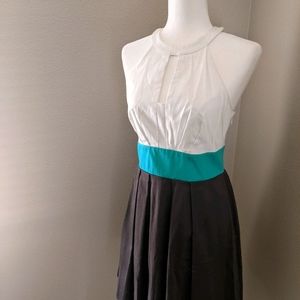 Color Block Sleeveless Dress ⚪💧🐘Size 6